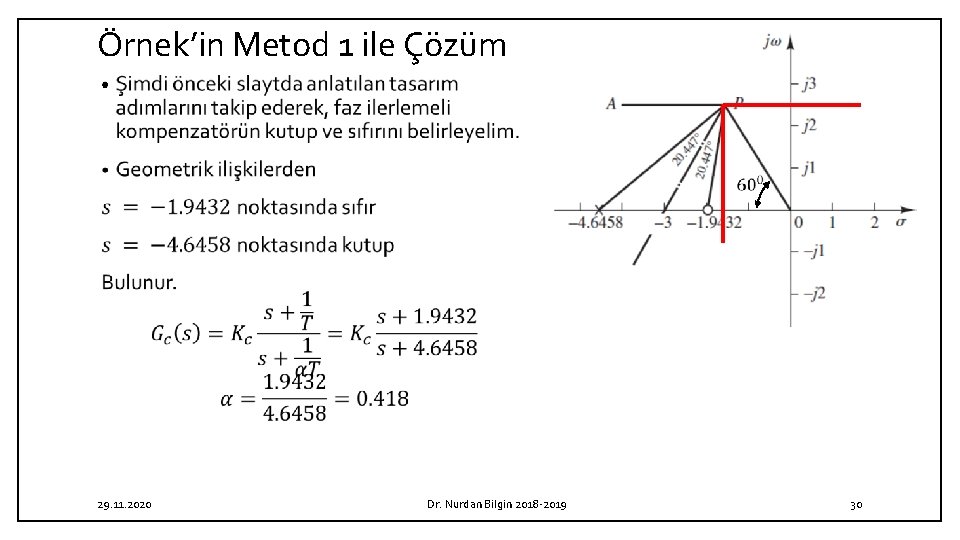 Örnek’in Metod 1 ile Çözüm • 29. 11. 2020 Dr. Nurdan Bilgin 2018 2019