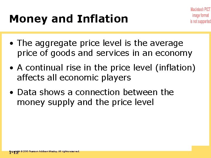 Money and Inflation • The aggregate price level is the average price of goods