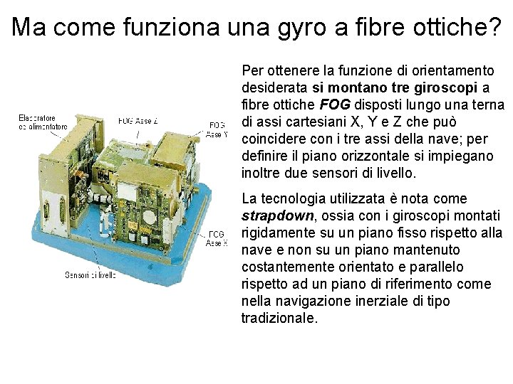 Ma come funziona una gyro a fibre ottiche? Per ottenere la funzione di orientamento