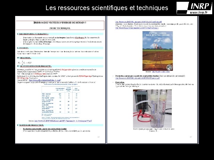 Les ressources scientifiques et techniques 