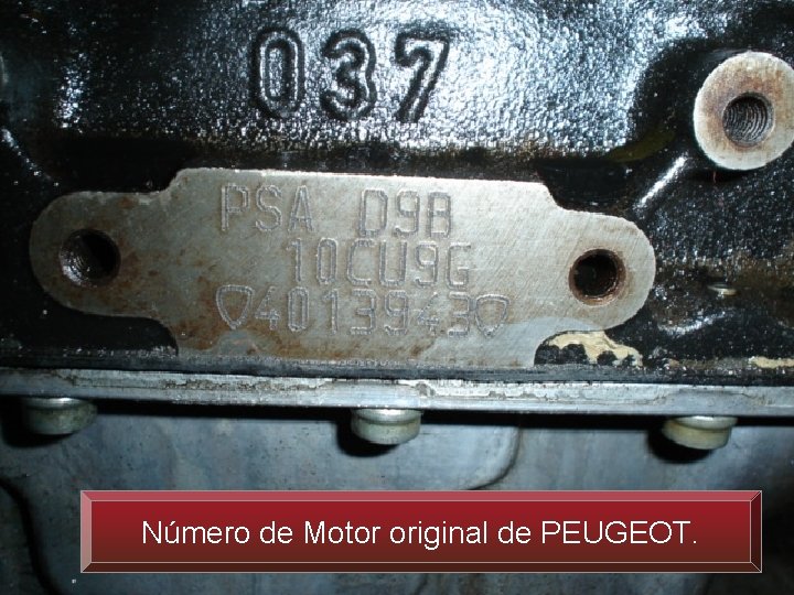 Número de Motor original de PEUGEOT. 