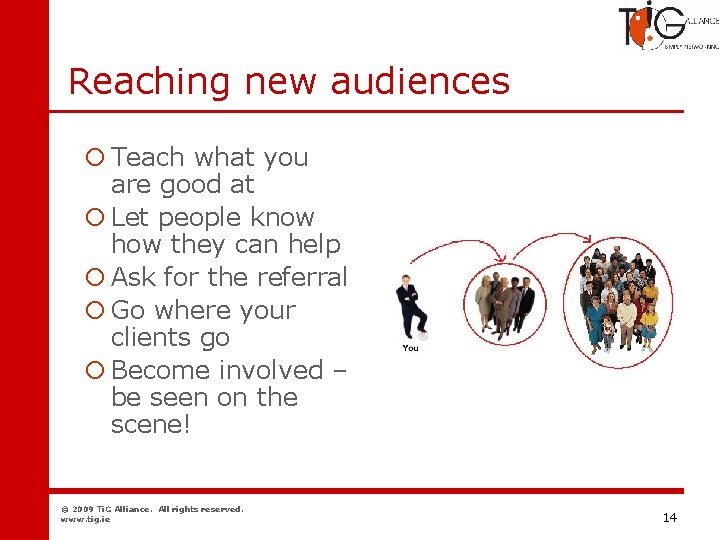 Networking Reaching new audiences ¡ Teach what you are good at ¡ Let people