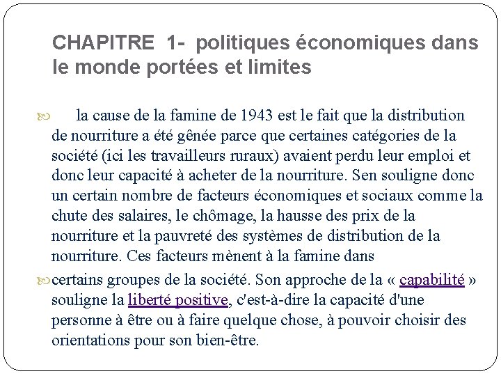 CHAPITRE 1 - politiques économiques dans le monde portées et limites la cause de