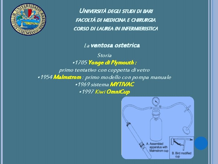 UNIVERSITÀ DEGLI STUDI DI BARI FACOLTÀ DI MEDICINA E CHIRURGIA CORSO DI LAUREA IN