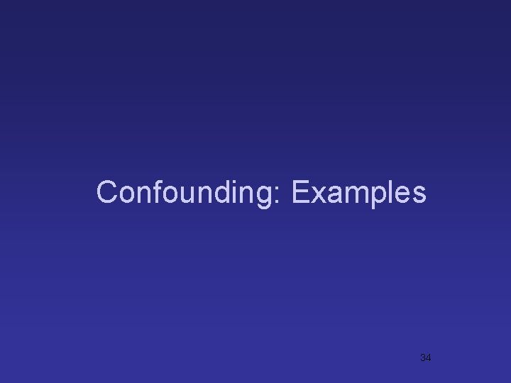 Confounding: Examples 34 