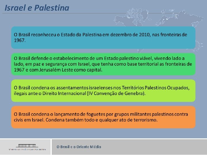 Israel e Palestina O Brasil e o Oriente Médio 