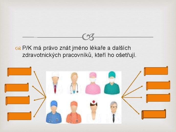  P/K má právo znát jméno lékaře a dalších zdravotnických pracovníků, kteří ho ošetřují.