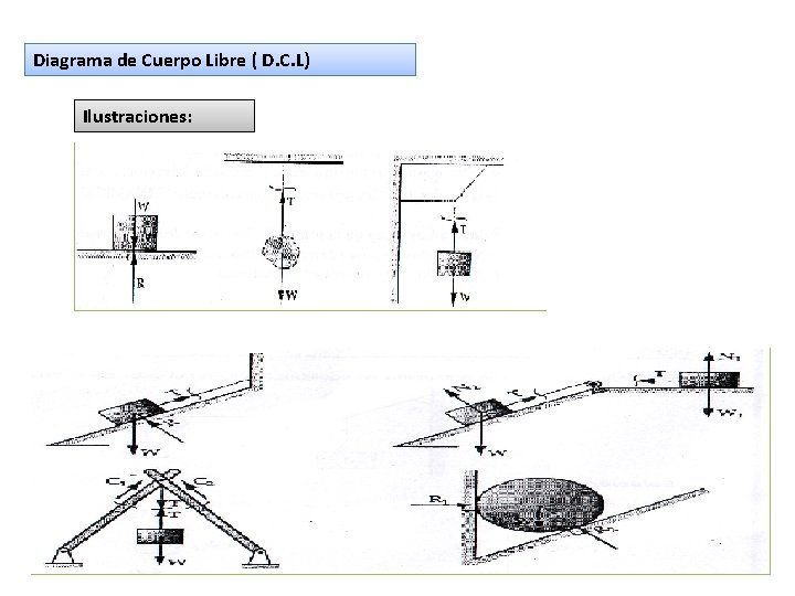 Diagrama de Cuerpo Libre ( D. C. L) Ilustraciones: 