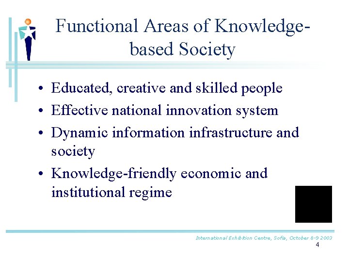 Functional Areas of Knowledgebased Society • Educated, creative and skilled people • Effective national