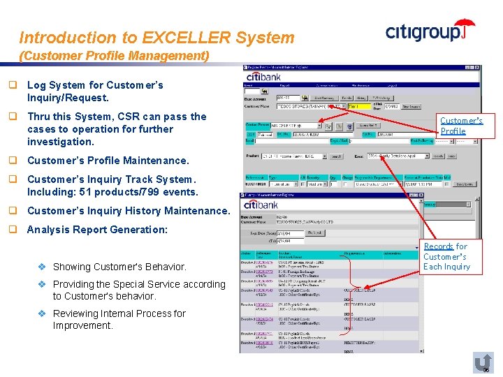 Introduction to EXCELLER System (Customer Profile Management) q Log System for Customer’s Inquiry/Request. q