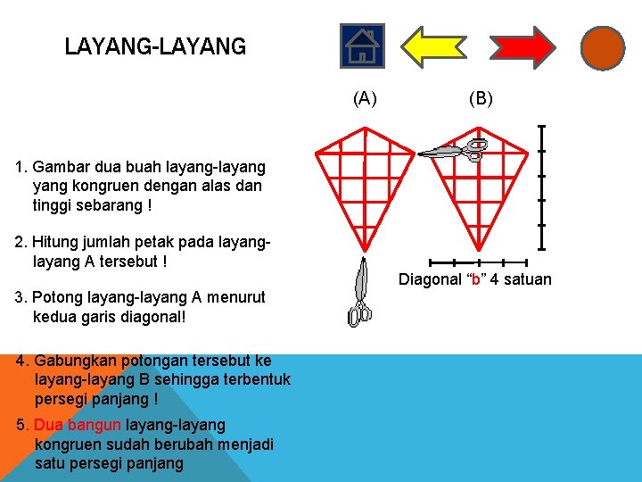 LAYANG-LAYANG (A) (B) 1. Gambar dua buah layang-layang kongruen dengan alas dan tinggi sebarang