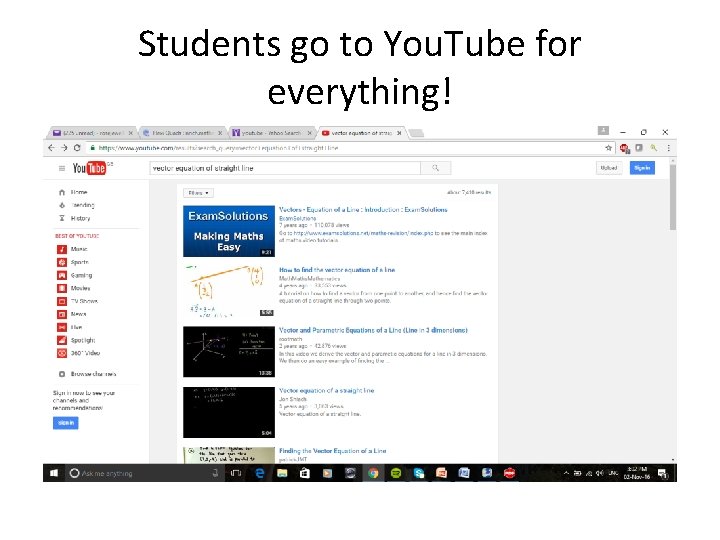 Students go to You. Tube for everything! 
