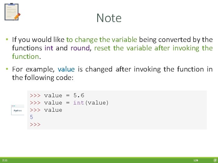Note • If you would like to change the variable being converted by the
