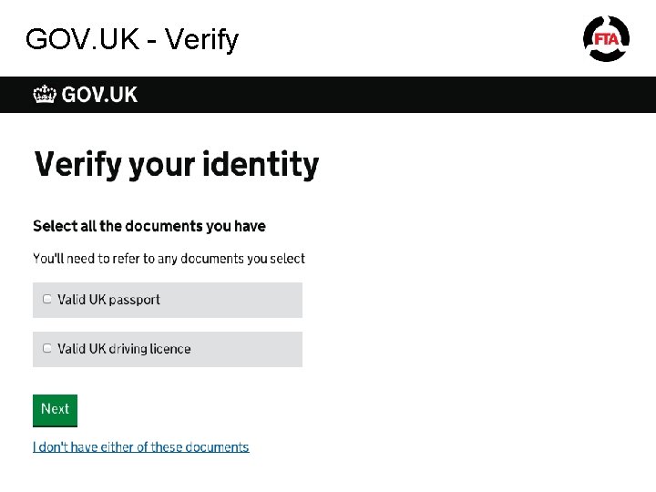 GOV. UK - Verify 