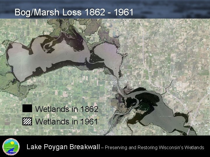 Bog/Marsh Loss 1862 - 1961 Wetlands in 1862 Wetlands in 1961 Lake Poygan Breakwall