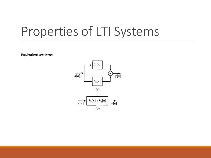 Properties of LTI Systems Equivalent systems: 