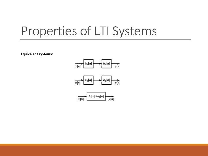 Properties of LTI Systems Equivalent systems: 