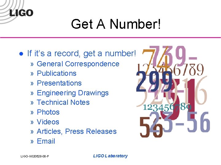 Get A Number! l If it’s a record, get a number! » » »