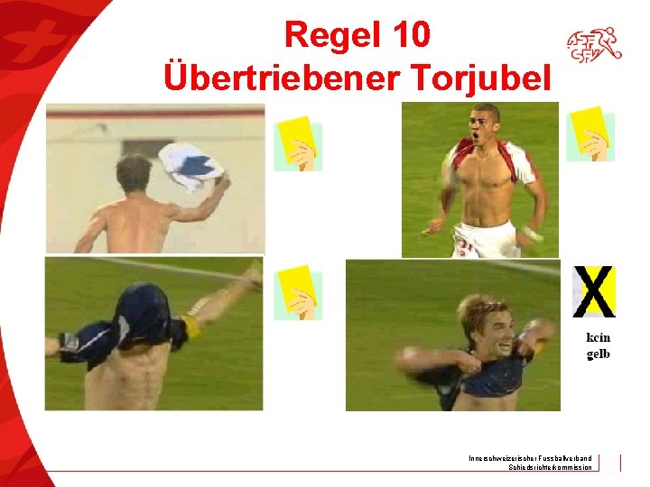 Regel 10 Übertriebener Torjubel Innerschweizerischer Fussballverband Schiedsrichterkommission 