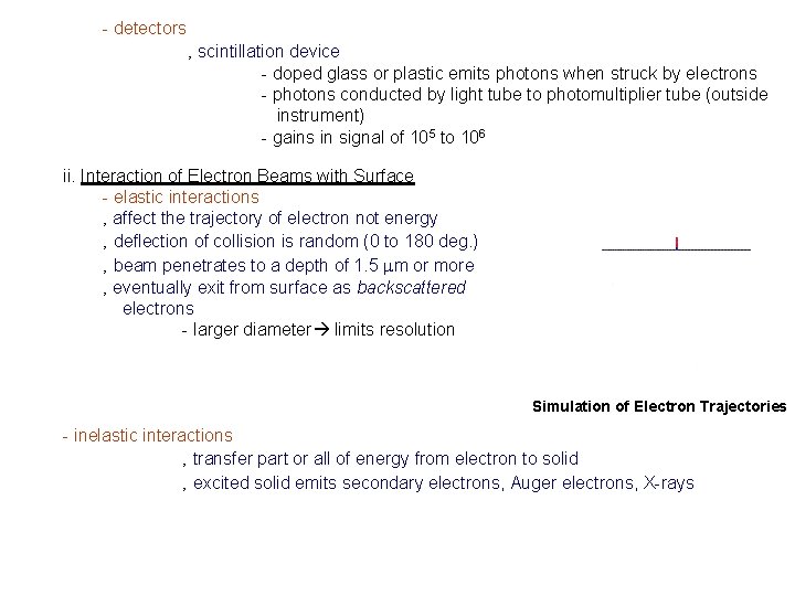 - detectors ‚ scintillation device - doped glass or plastic emits photons when struck