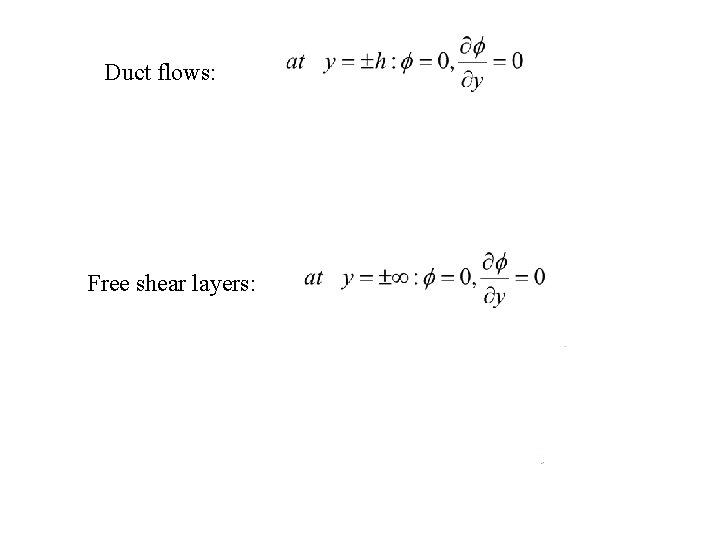 Duct flows: Free shear layers: 