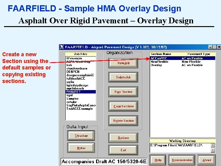 FAARFIELD - Sample HMA Overlay Design Asphalt Over Rigid Pavement – Overlay Design Create