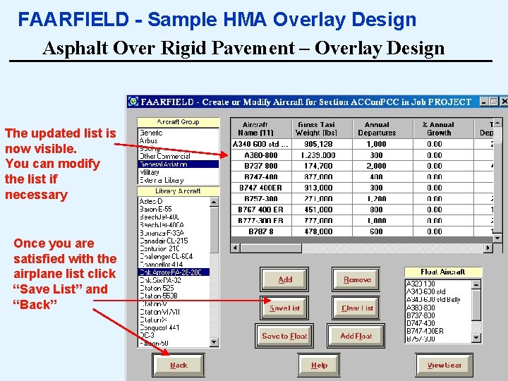 FAARFIELD - Sample HMA Overlay Design Asphalt Over Rigid Pavement – Overlay Design The