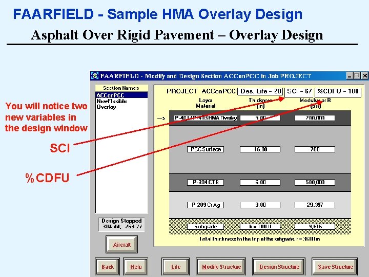 FAARFIELD - Sample HMA Overlay Design Asphalt Over Rigid Pavement – Overlay Design You