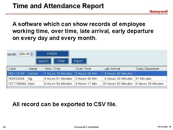 Time and Attendance Report A software which can show records of employee working time,