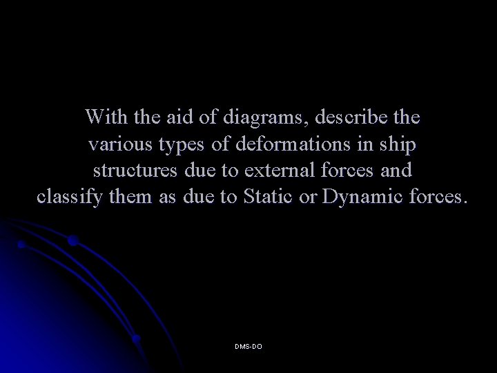 With the aid of diagrams, describe the various types of deformations in ship structures