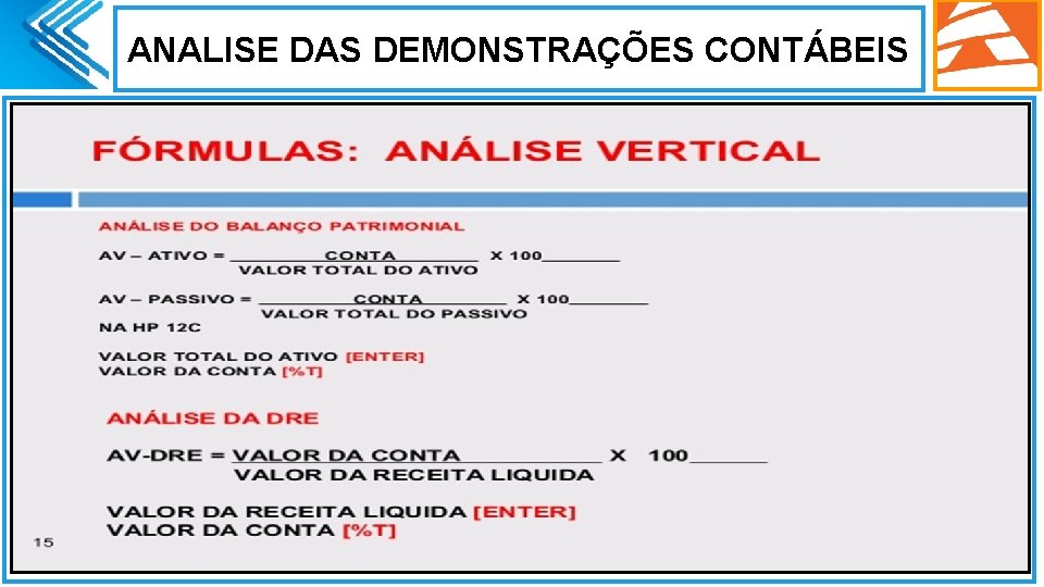 ANALISE DAS DEMONSTRAÇÕES CONTÁBEIS . 