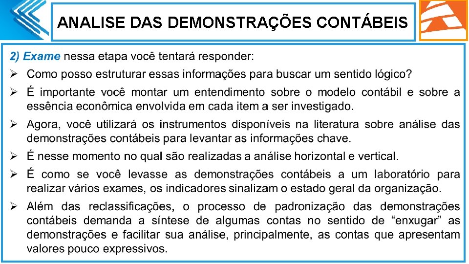 ANALISE DAS DEMONSTRAÇÕES CONTÁBEIS . 