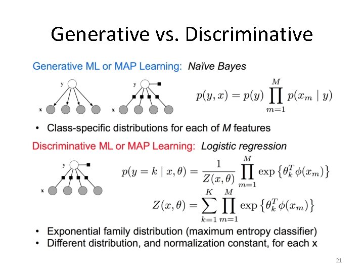 Generative vs. Discriminative 21 