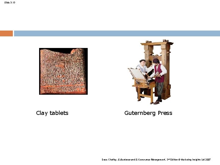 Slide 3. 13 Clay tablets Guternberg Press Dave Chaffey, E-Business and E-Commerce Management, 3