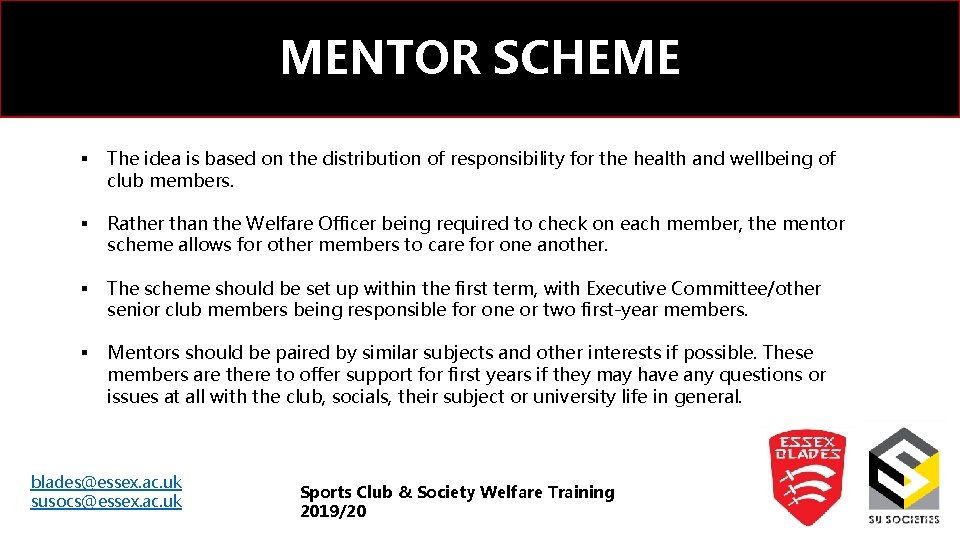 MENTOR SCHEME § The idea is based on the distribution of responsibility for the