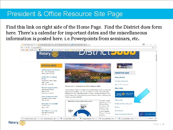 President & Office Resource Site Page Find this link on right side of the