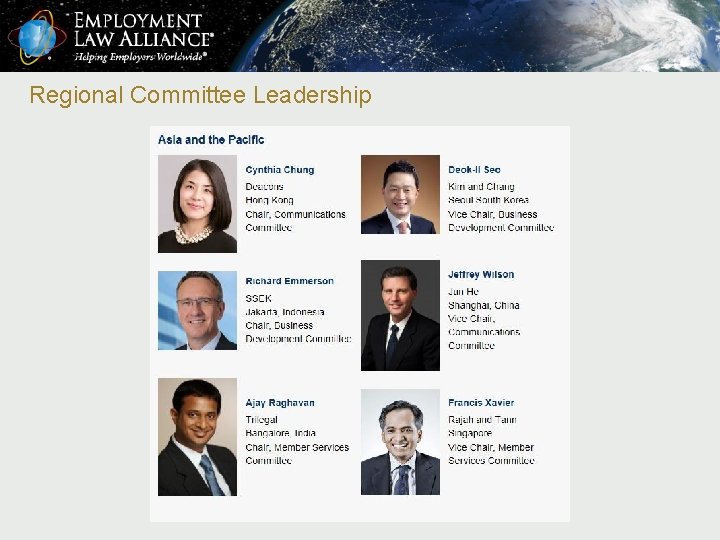 Regional Committee Leadership 