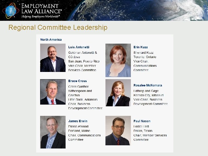 Regional Committee Leadership 