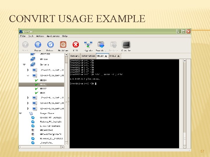 CONVIRT USAGE EXAMPLE 57 