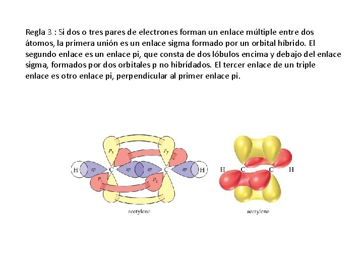 Regla 3 : Si dos o tres pares de electrones forman un enlace múltiple