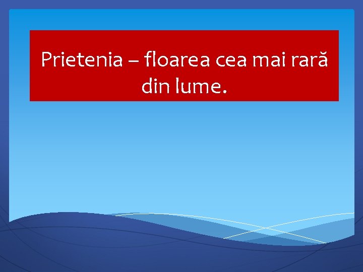 Prietenia – floarea cea mai rară din lume. 