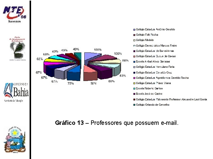 Gráfico 13 – Professores que possuem e-mail. 