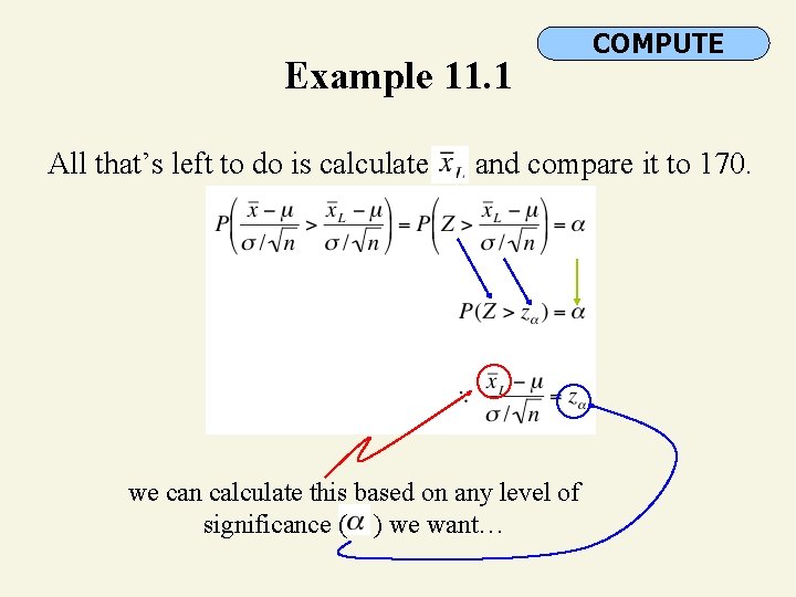 Example 11. 1 All that’s left to do is calculate COMPUTE and compare it