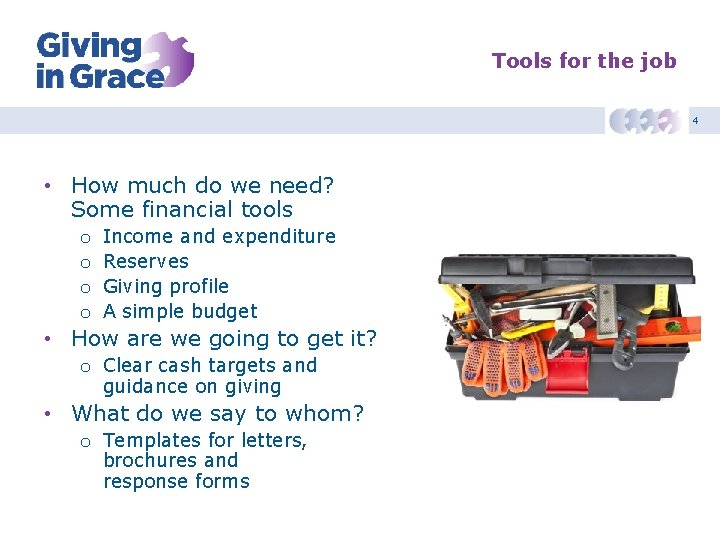 Tools for the job 4 • How much do we need? Some financial tools