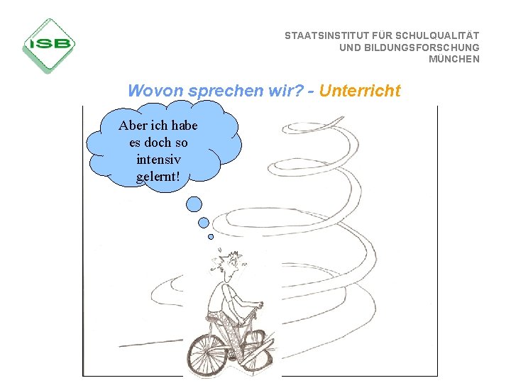 STAATSINSTITUT FÜR SCHULQUALITÄT UND BILDUNGSFORSCHUNG MÜNCHEN Wovon sprechen wir? - Unterricht Aber ich habe
