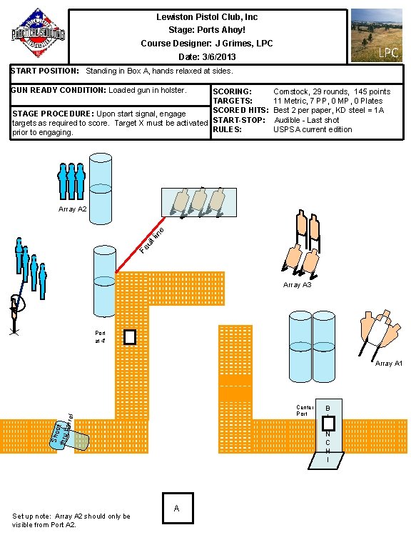 Lewiston Pistol Club, Inc Stage: Ports Ahoy! Course Designer: J Grimes, LPC Date: 3/6/2013