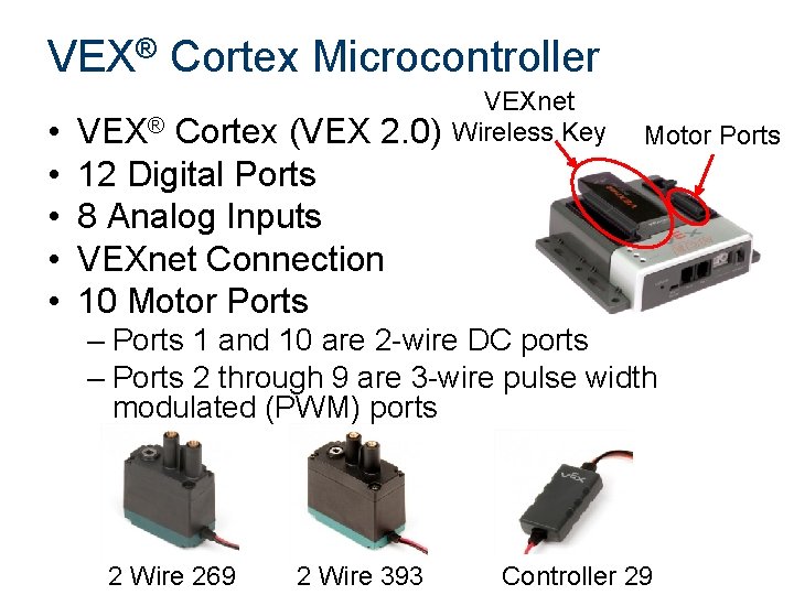 VEX® Cortex Microcontroller • • • VEX® Cortex (VEX 2. 0) 12 Digital Ports VEX® Cortex Microcontroller • • • VEX® Cortex (VEX 2. 0) 12 Digital Ports