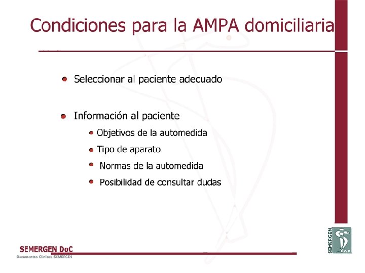 Condiciones para la AMPA domiciliaria 