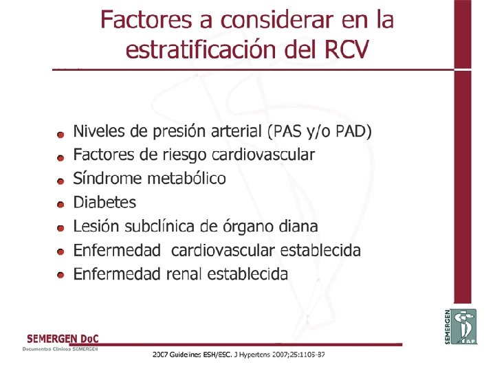 Factores a considerar en la estratificación del RCV 