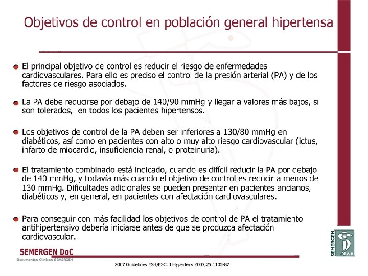 Objetovos de control en población general hipertensa 